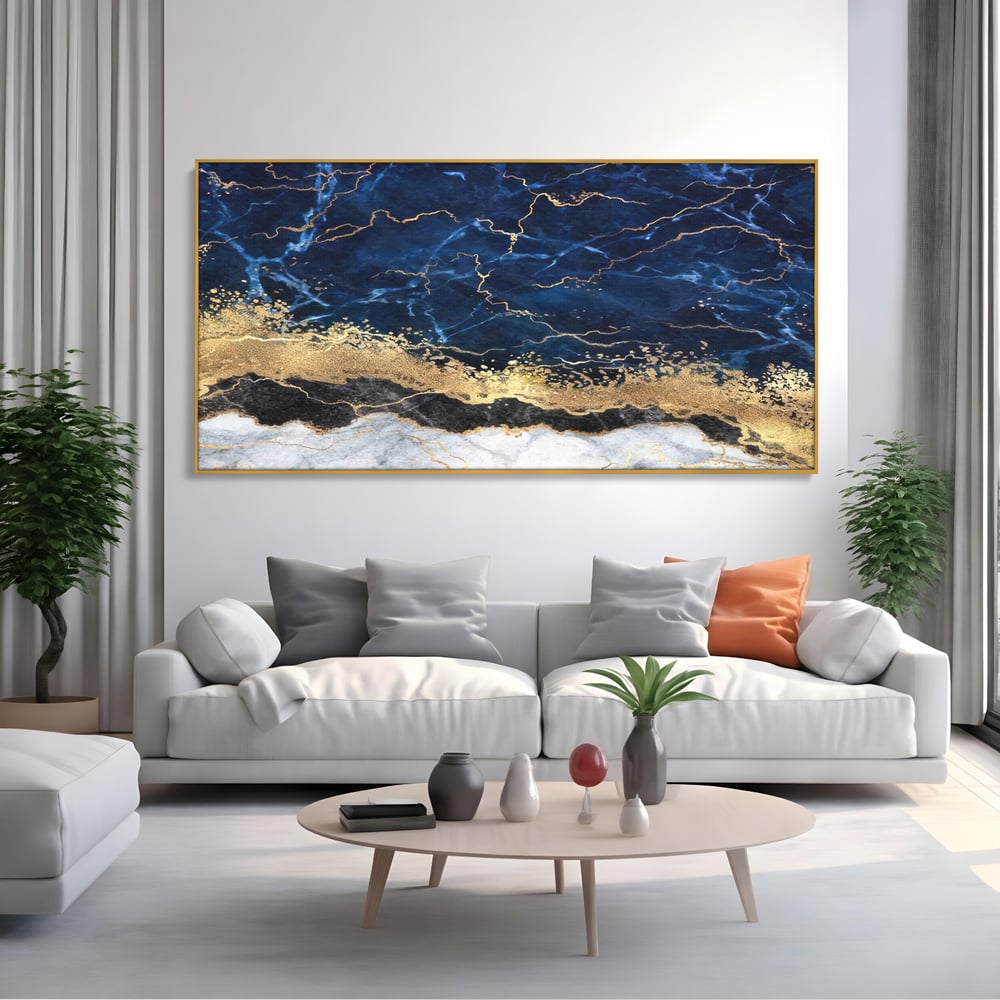 Tablou Canvas Premium LuxCanva® C1039, Blue Marble ,  Culori, Marble, Colours, Office, Living Room, Relaxare, Culori Vibrante