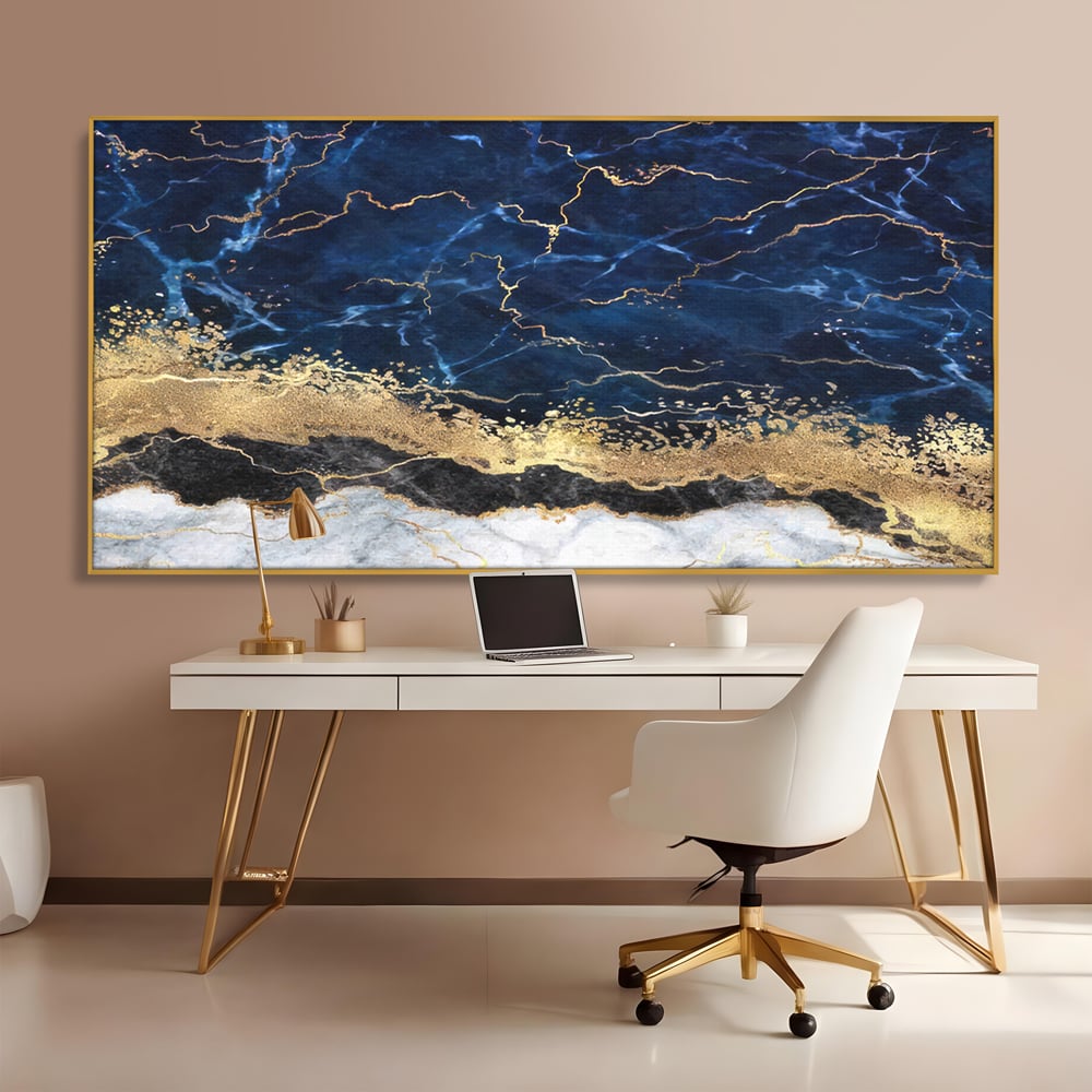 Tablou Canvas Premium LuxCanva® C1039, Blue Marble ,  Culori, Marble, Colours, Office, Living Room, Relaxare, Culori Vibrante