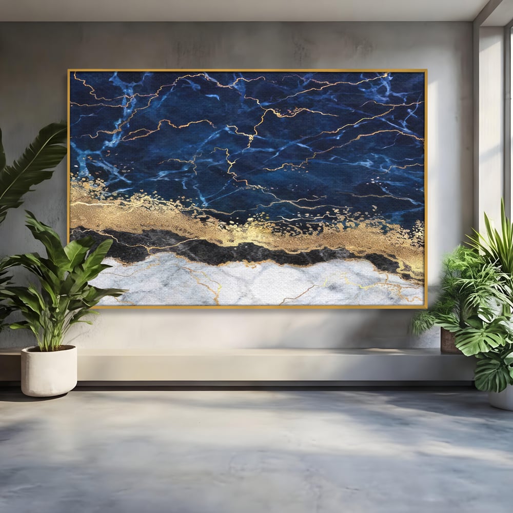 Tablou Canvas Premium LuxCanva® C1039, Blue Marble ,  Culori, Marble, Colours, Office, Living Room, Relaxare, Culori Vibrante
