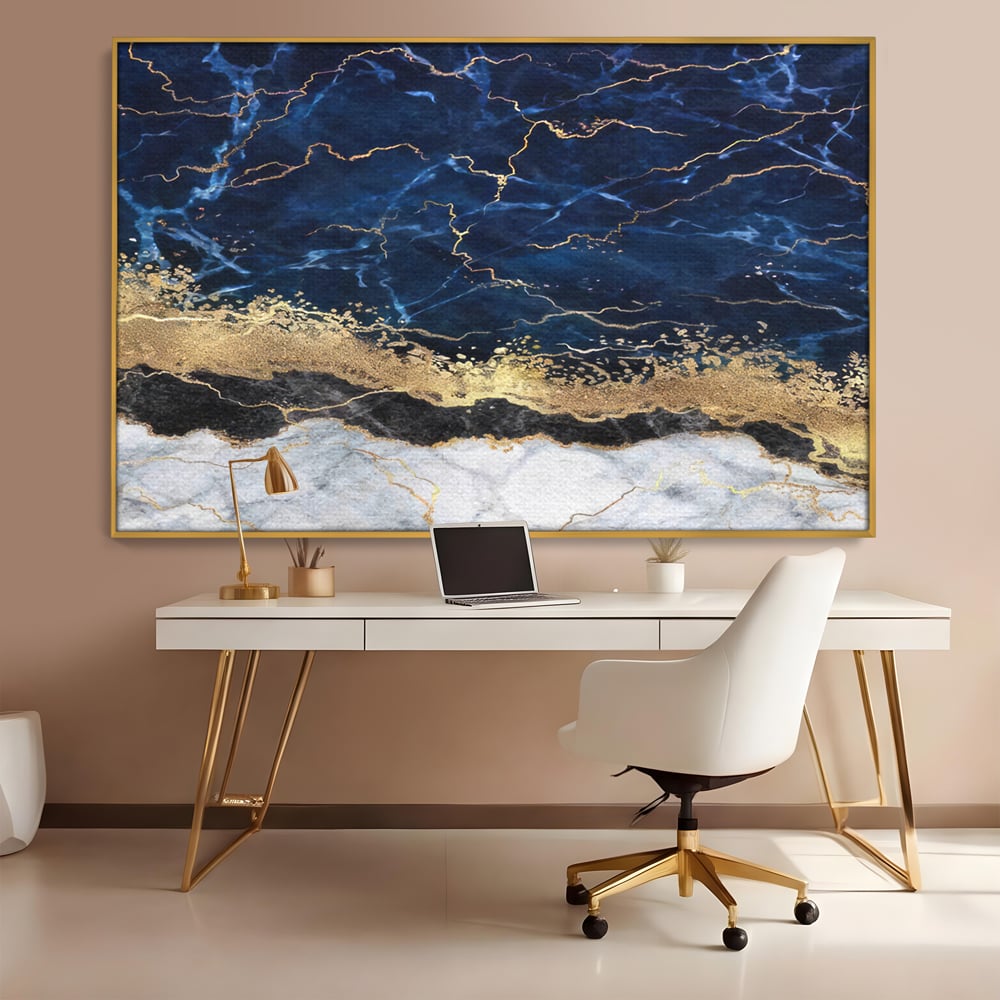 Tablou Canvas Premium LuxCanva® C1039, Blue Marble ,  Culori, Marble, Colours, Office, Living Room, Relaxare, Culori Vibrante