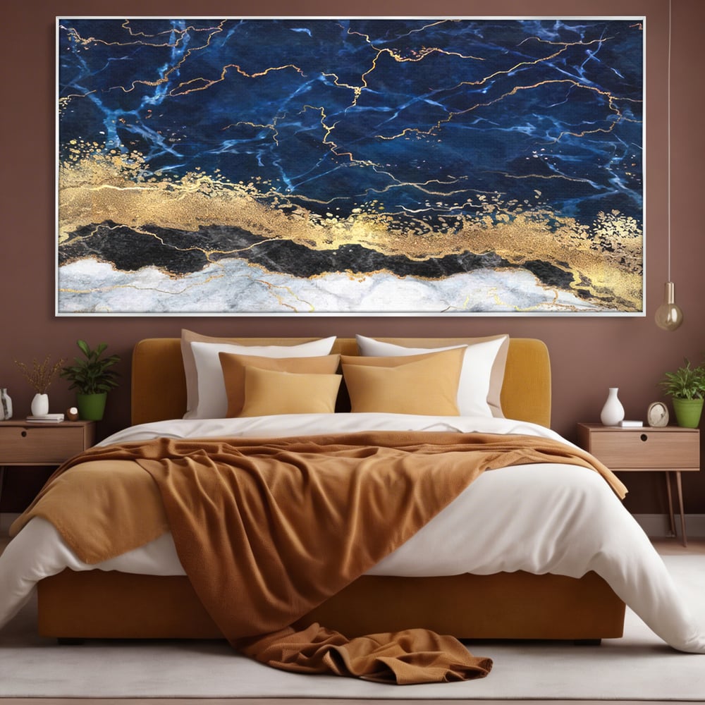 Tablou Canvas Premium LuxCanva® C1039, Blue Marble ,  Culori, Marble, Colours, Office, Living Room, Relaxare, Culori Vibrante