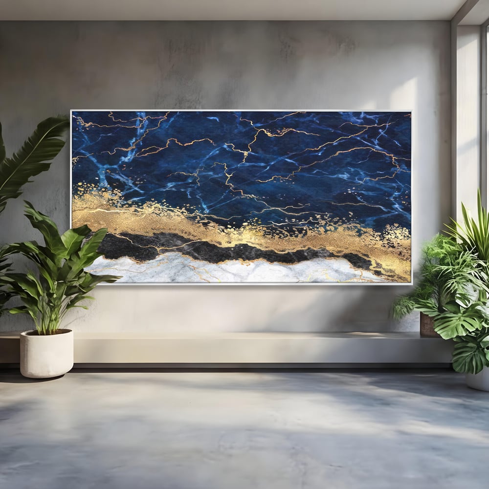 Tablou Canvas Premium LuxCanva® C1039, Blue Marble ,  Culori, Marble, Colours, Office, Living Room, Relaxare, Culori Vibrante