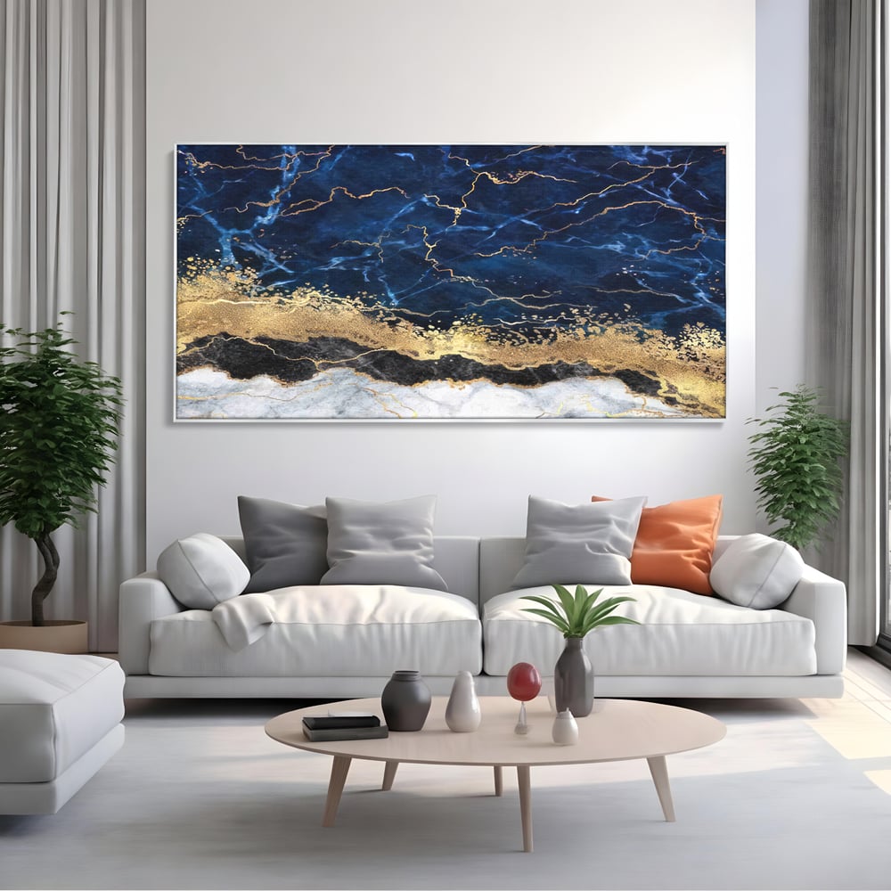 Tablou Canvas Premium LuxCanva® C1039, Blue Marble ,  Culori, Marble, Colours, Office, Living Room, Relaxare, Culori Vibrante