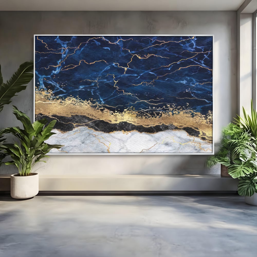 Tablou Canvas Premium LuxCanva® C1039, Blue Marble ,  Culori, Marble, Colours, Office, Living Room, Relaxare, Culori Vibrante