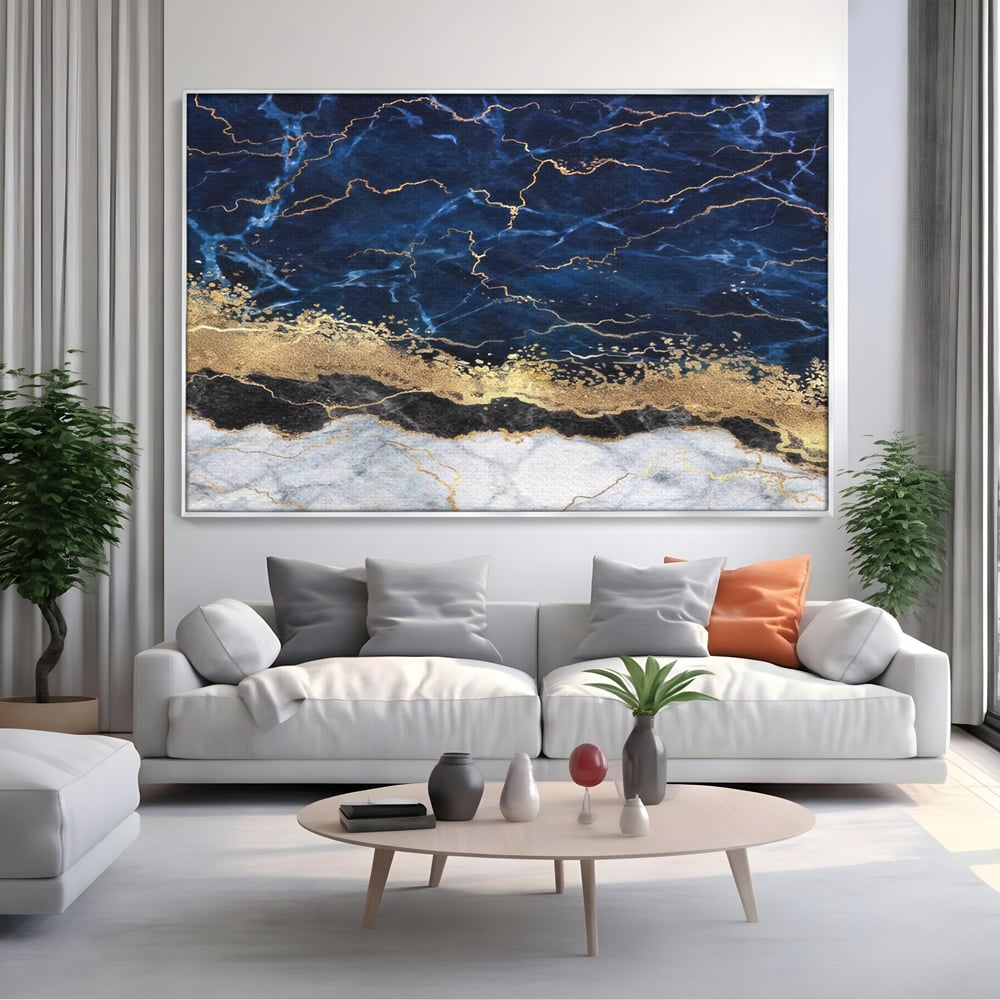 Tablou Canvas Premium LuxCanva® C1039, Blue Marble ,  Culori, Marble, Colours, Office, Living Room, Relaxare, Culori Vibrante