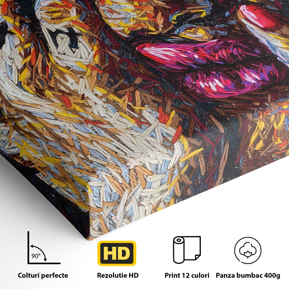 Tablou Canvas Premium LuxCanva® C1040, Morning Face , Culori, Fata, Unghii Rosii, Culori, Bedroom, Living Room, Relaxare, Culori Vibrante