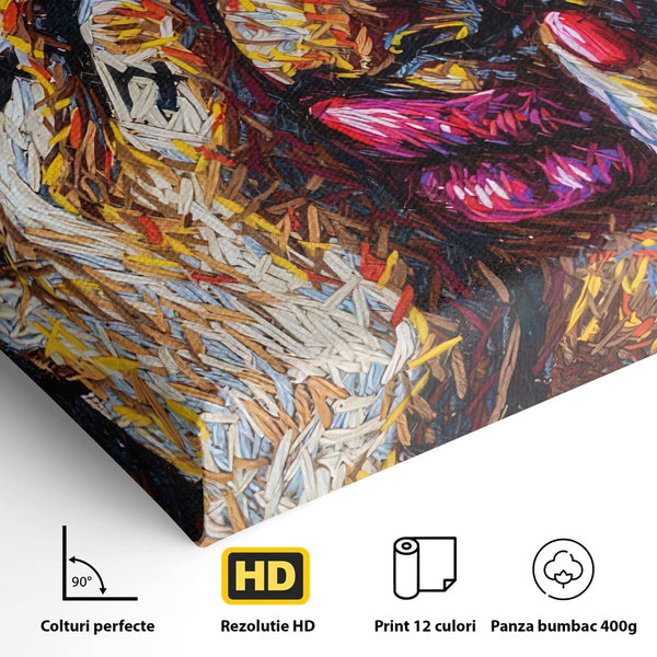 Tablou Canvas Premium LuxCanva® C1040, Morning Face , Culori, Fata, Unghii Rosii, Culori, Bedroom, Living Room, Relaxare, Culori Vibrante