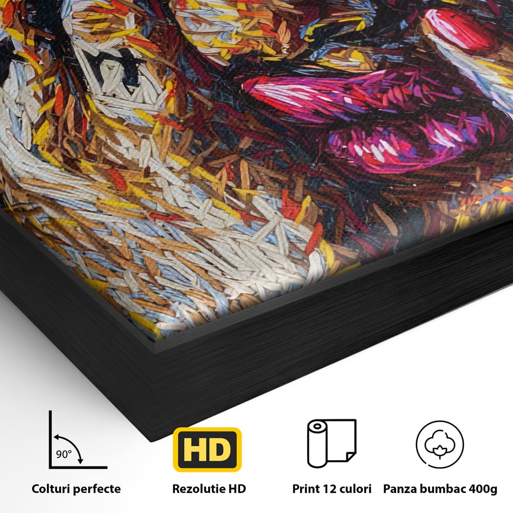Tablou Canvas Premium LuxCanva® C1040, Morning Face , Culori, Fata, Unghii Rosii, Culori, Bedroom, Living Room, Relaxare, Culori Vibrante