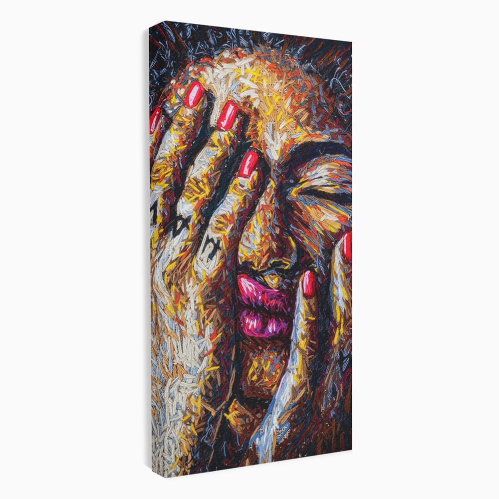 Tablou Canvas Premium LuxCanva® C1040, Morning Face , Culori, Fata, Unghii Rosii, Culori, Bedroom, Living Room, Relaxare, Culori Vibrante
