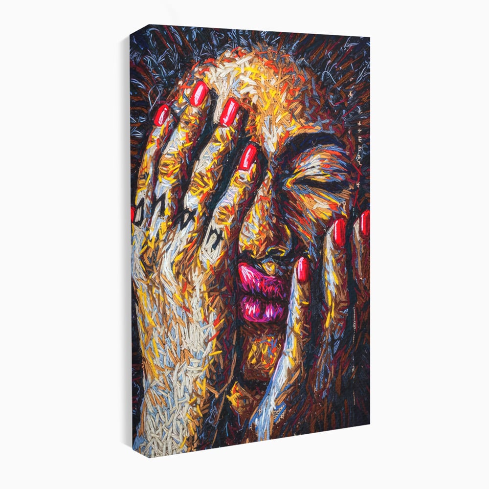Tablou Canvas Premium LuxCanva® C1040, Morning Face , Culori, Fata, Unghii Rosii, Culori, Bedroom, Living Room, Relaxare, Culori Vibrante