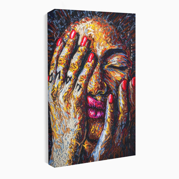 Tablou Canvas Premium LuxCanva® C1040, Morning Face , Culori, Fata, Unghii Rosii, Culori, Bedroom, Living Room, Relaxare, Culori Vibrante