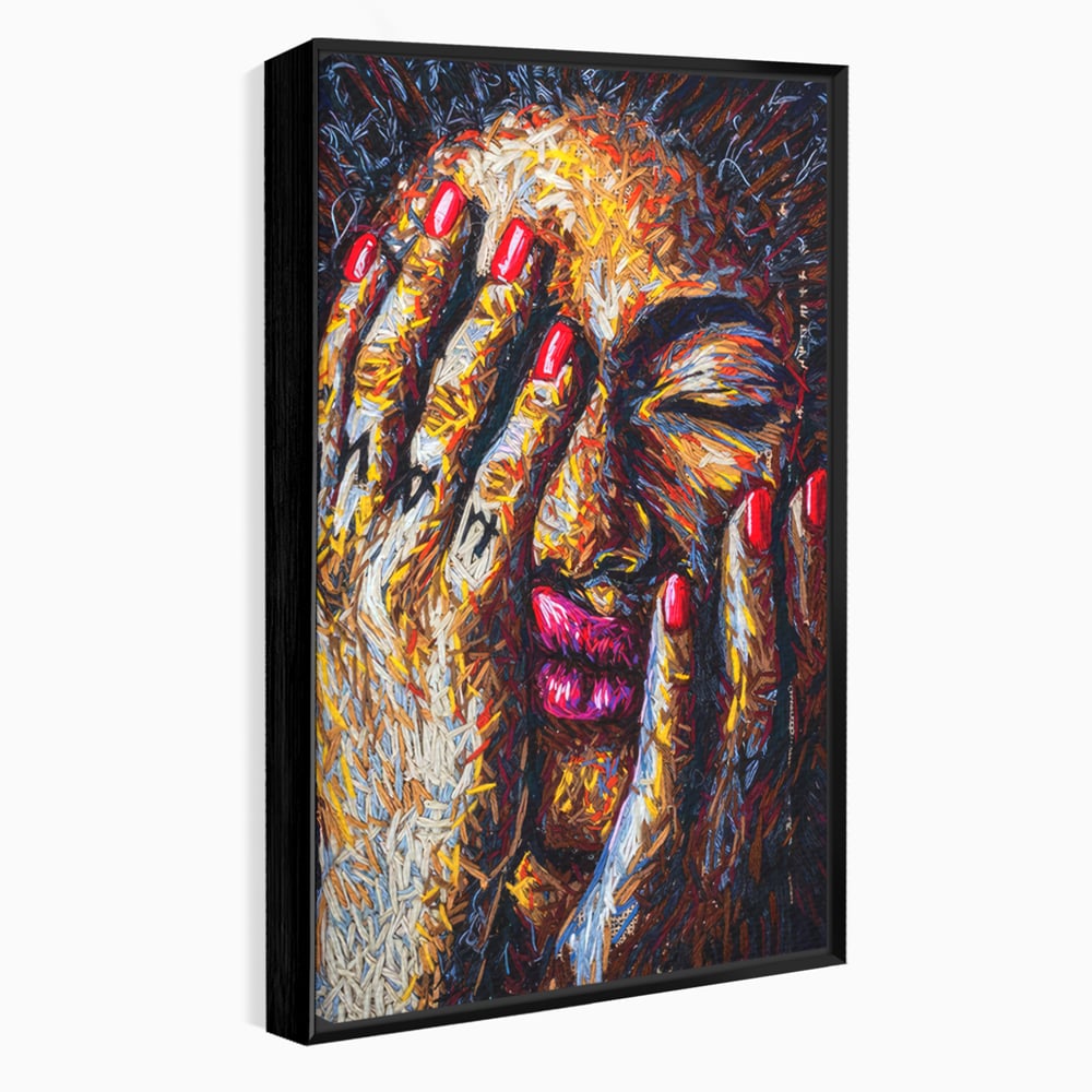 Tablou Canvas Premium LuxCanva® C1040, Morning Face , Culori, Fata, Unghii Rosii, Culori, Bedroom, Living Room, Relaxare, Culori Vibrante