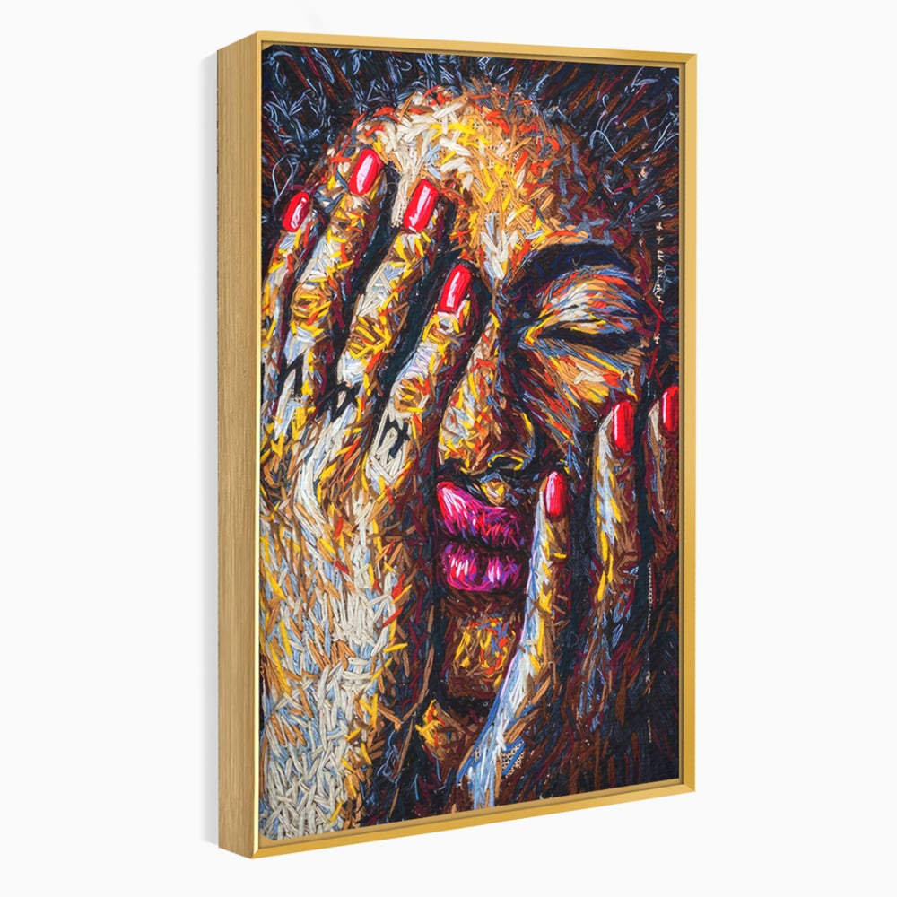 Tablou Canvas Premium LuxCanva® C1040, Morning Face , Culori, Fata, Unghii Rosii, Culori, Bedroom, Living Room, Relaxare, Culori Vibrante