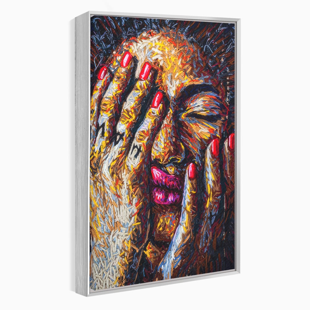 Tablou Canvas Premium LuxCanva® C1040, Morning Face , Culori, Fata, Unghii Rosii, Culori, Bedroom, Living Room, Relaxare, Culori Vibrante