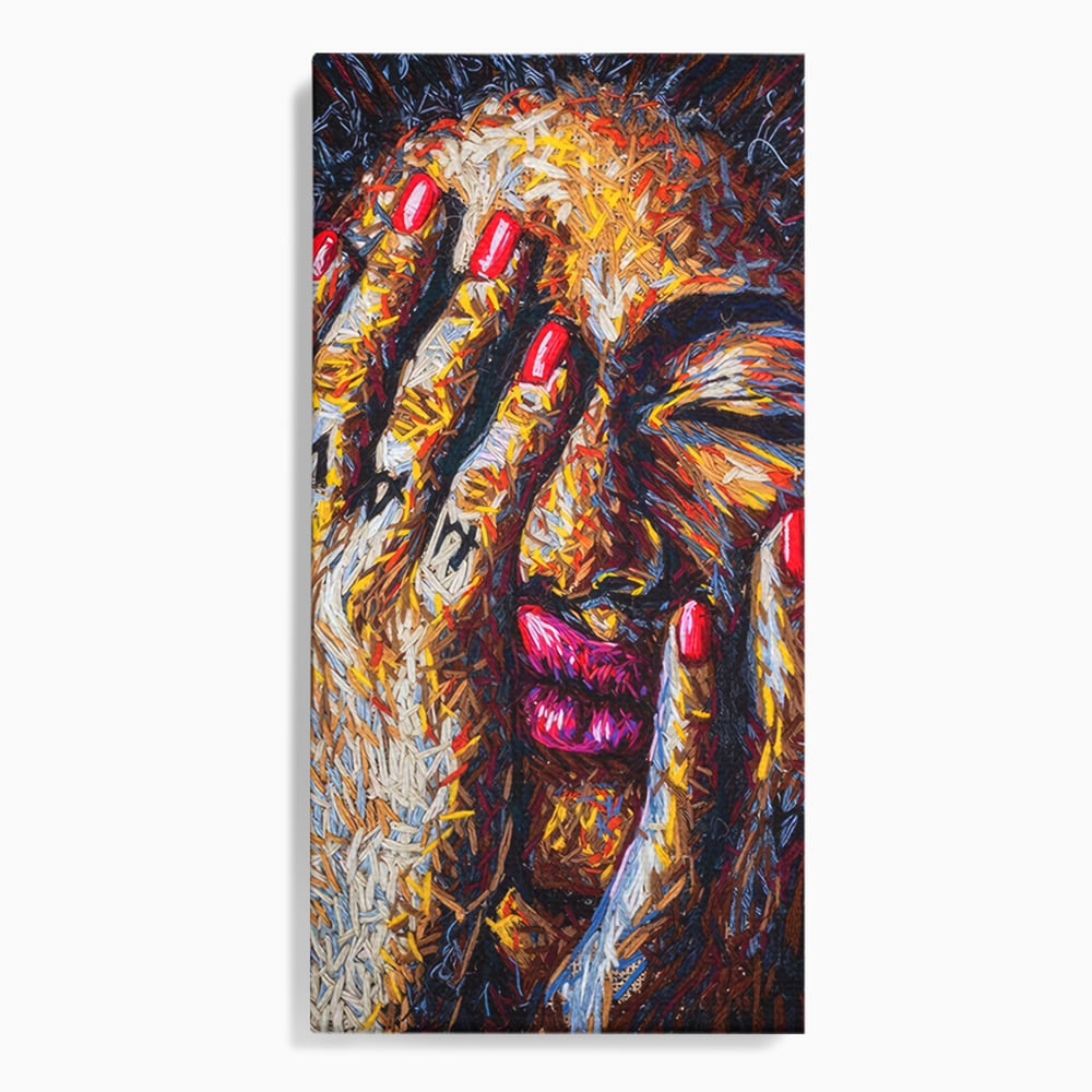 Tablou Canvas Premium LuxCanva® C1040, Morning Face , Culori, Fata, Unghii Rosii, Culori, Bedroom, Living Room, Relaxare, Culori Vibrante