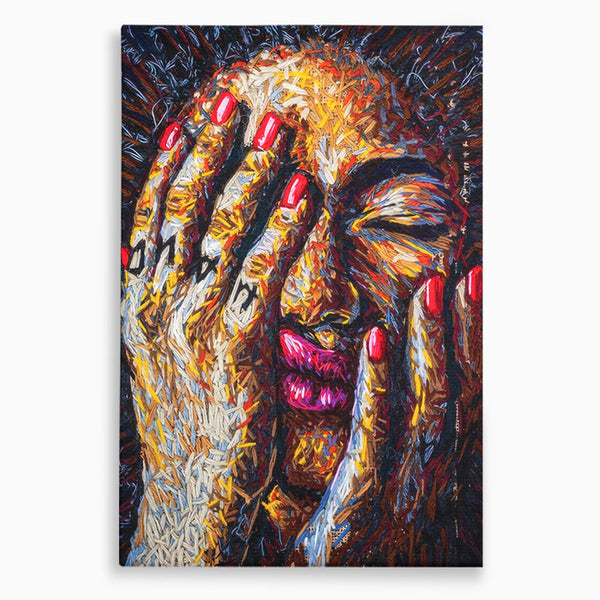 Tablou Canvas Premium LuxCanva® C1040, Morning Face , Culori, Fata, Unghii Rosii, Culori, Bedroom, Living Room, Relaxare, Culori Vibrante