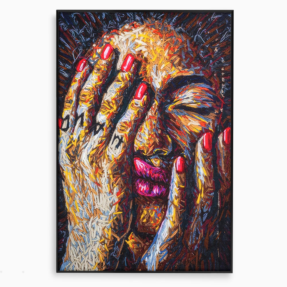 Tablou Canvas Premium LuxCanva® C1040, Morning Face , Culori, Fata, Unghii Rosii, Culori, Bedroom, Living Room, Relaxare, Culori Vibrante
