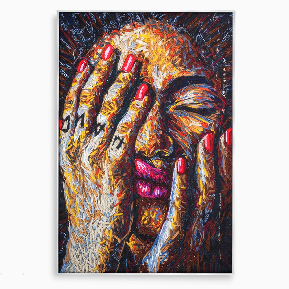 Tablou Canvas Premium LuxCanva® C1040, Morning Face , Culori, Fata, Unghii Rosii, Culori, Bedroom, Living Room, Relaxare, Culori Vibrante