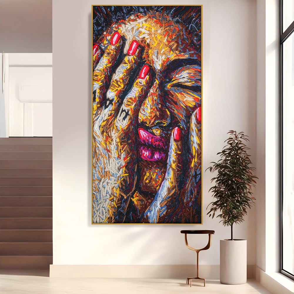 Tablou Canvas Premium LuxCanva® C1040, Morning Face , Culori, Fata, Unghii Rosii, Culori, Bedroom, Living Room, Relaxare, Culori Vibrante