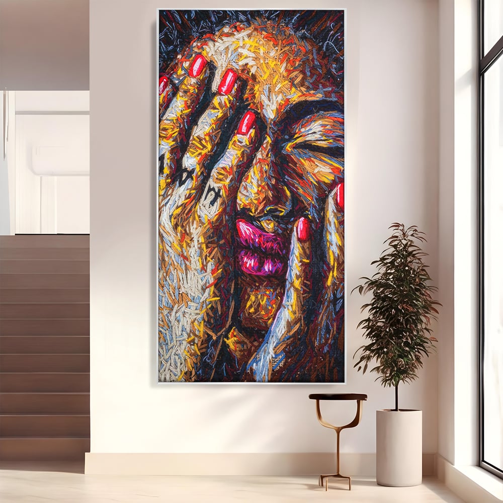 Tablou Canvas Premium LuxCanva® C1040, Morning Face , Culori, Fata, Unghii Rosii, Culori, Bedroom, Living Room, Relaxare, Culori Vibrante
