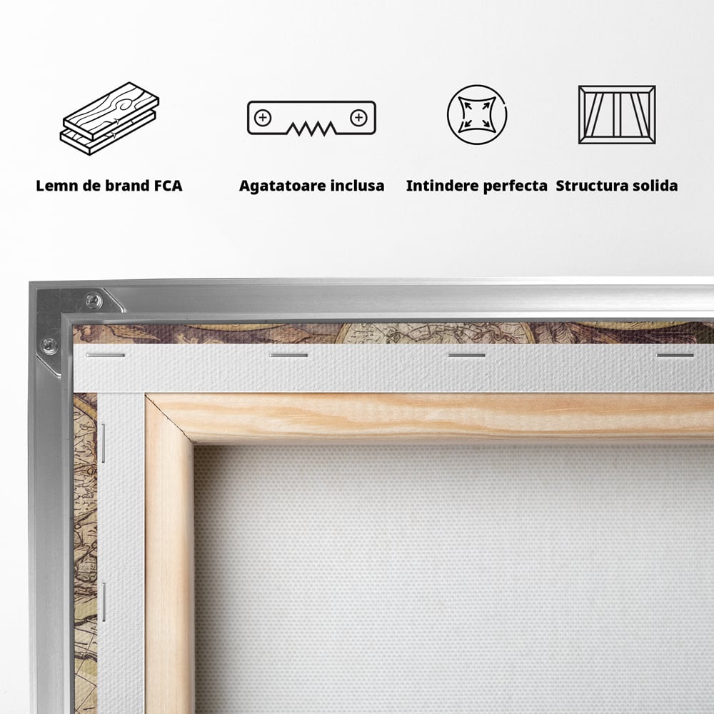 Tablou Canvas Premium LuxCanva® C1041, Glob Pamantesc Antic , Culori, Glob Pamntesc, Antichitate, Bedroom, Living Room, Relaxare, Culori Vibrante