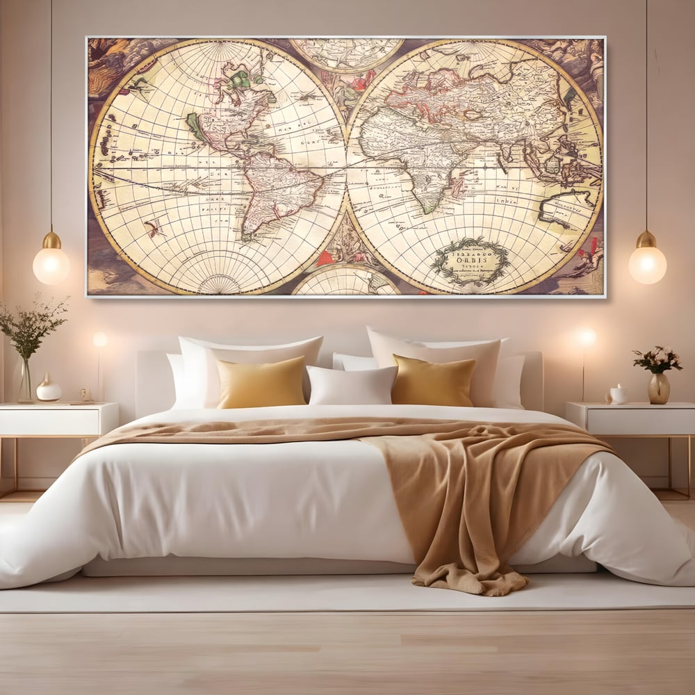 Tablou Canvas Premium LuxCanva® C1041, Glob Pamantesc Antic , Culori, Glob Pamntesc, Antichitate, Bedroom, Living Room, Relaxare, Culori Vibrante