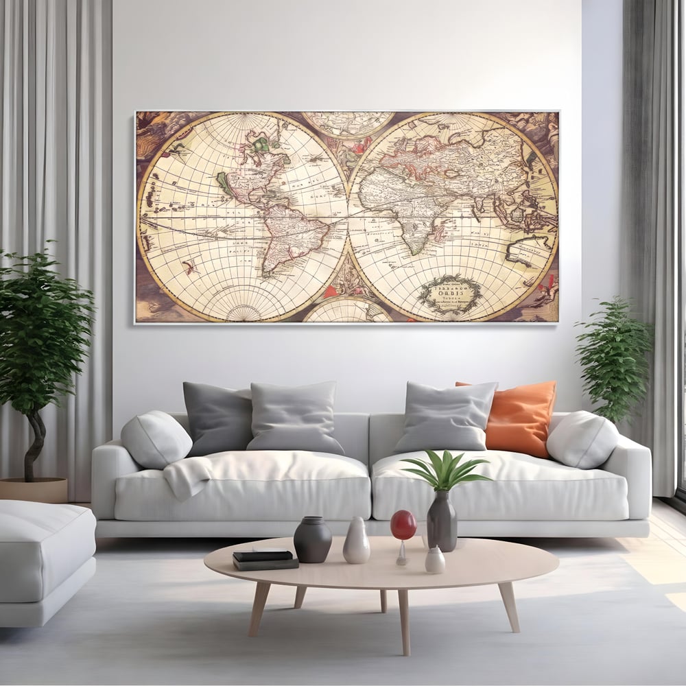 Tablou Canvas Premium LuxCanva® C1041, Glob Pamantesc Antic , Culori, Glob Pamntesc, Antichitate, Bedroom, Living Room, Relaxare, Culori Vibrante