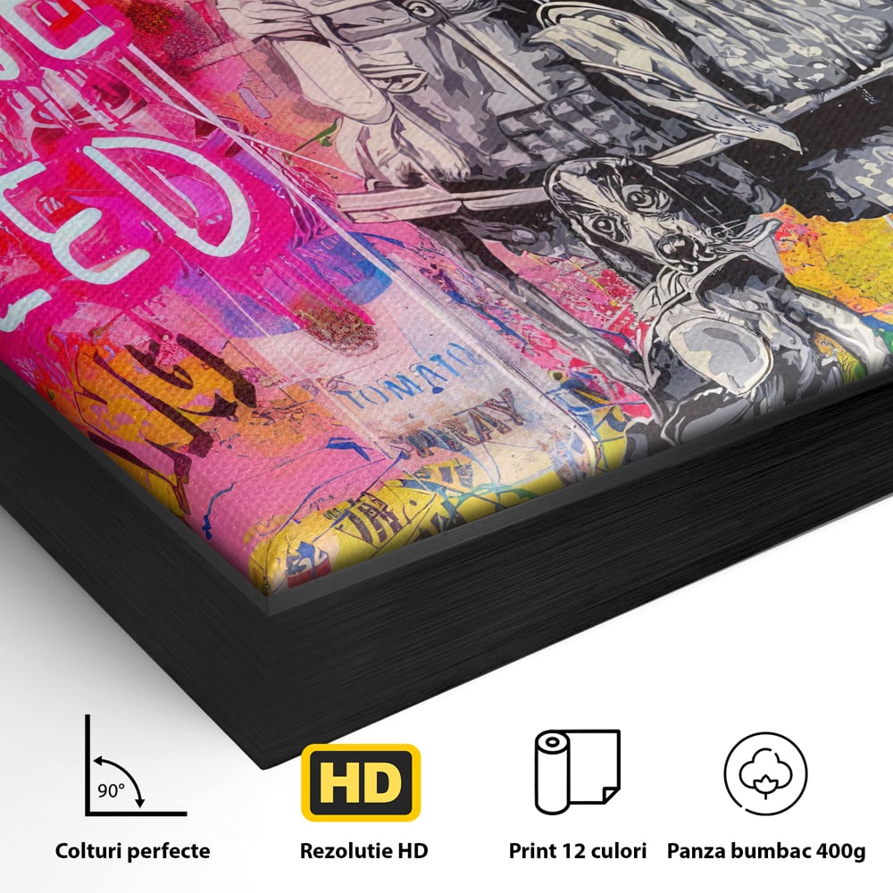 Tablou Canvas Premium LuxCanva® C1044, Love Is Everything , Culori, Cuplu, Camera Copilului, Game Room, Relaxare, Culori Vibrante