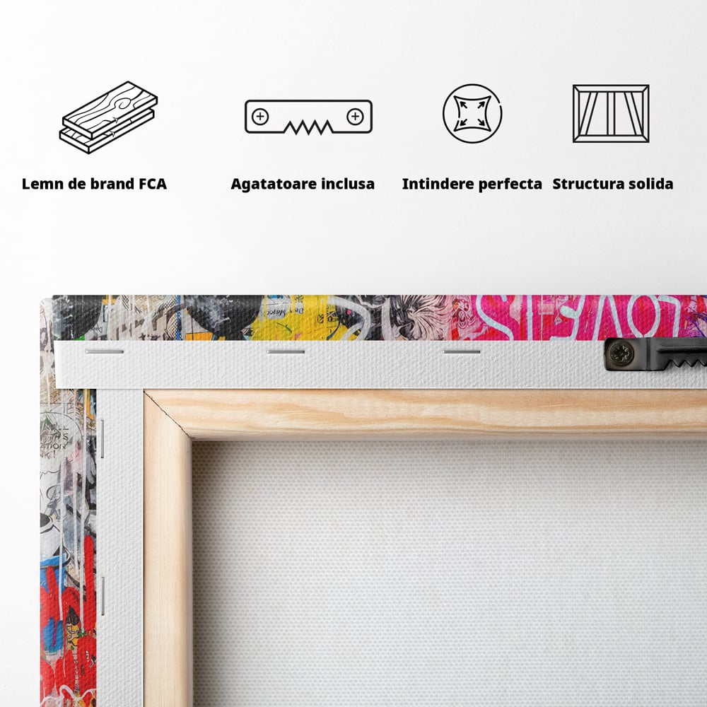 Tablou Canvas Premium LuxCanva® C1044, Love Is Everything , Culori, Cuplu, Camera Copilului, Game Room, Relaxare, Culori Vibrante