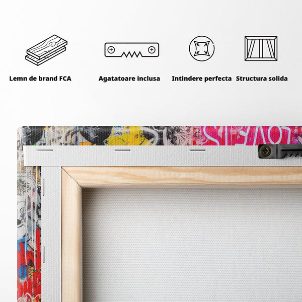 Tablou Canvas Premium LuxCanva® C1044, Love Is Everything , Culori, Cuplu, Camera Copilului, Game Room, Relaxare, Culori Vibrante