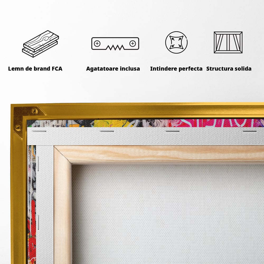 Tablou Canvas Premium LuxCanva® C1044, Love Is Everything , Culori, Cuplu, Camera Copilului, Game Room, Relaxare, Culori Vibrante