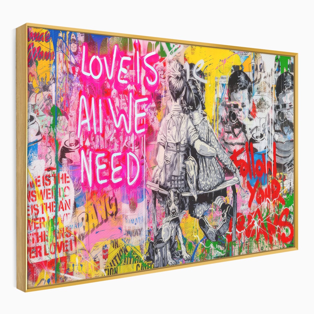 Tablou Canvas Premium LuxCanva® C1044, Love Is Everything , Culori, Cuplu, Camera Copilului, Game Room, Relaxare, Culori Vibrante