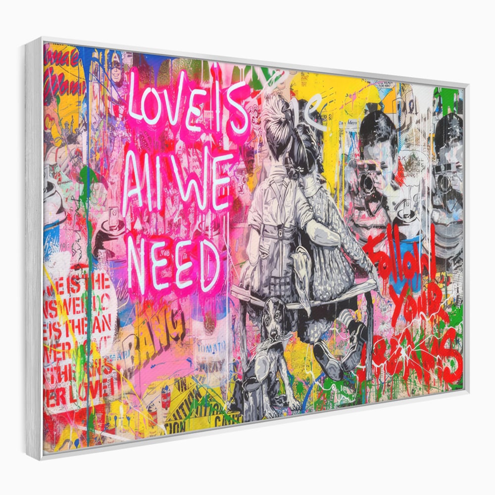 Tablou Canvas Premium LuxCanva® C1044, Love Is Everything , Culori, Cuplu, Camera Copilului, Game Room, Relaxare, Culori Vibrante