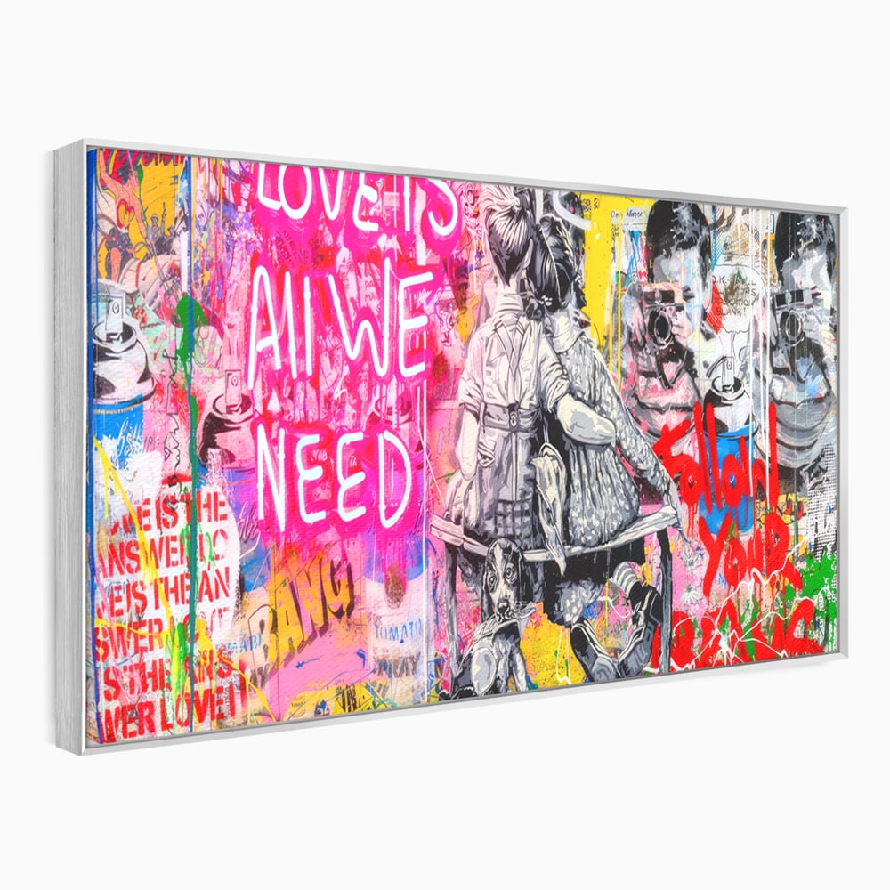 Tablou Canvas Premium LuxCanva® C1044, Love Is Everything , Culori, Cuplu, Camera Copilului, Game Room, Relaxare, Culori Vibrante