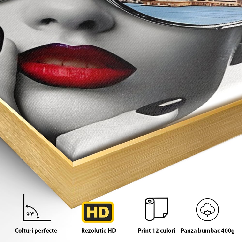 Tablou Canvas Premium LuxCanva® C1045, New York Fashion , Culori, Model, New York, Living Room, Bedroom, Relaxare, Culori Vibrante