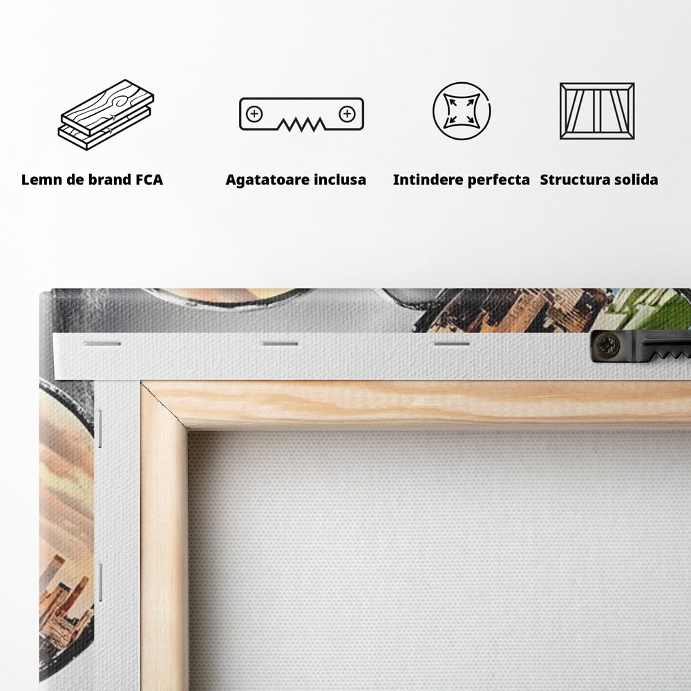 Tablou Canvas Premium LuxCanva® C1045, New York Fashion , Culori, Model, New York, Living Room, Bedroom, Relaxare, Culori Vibrante