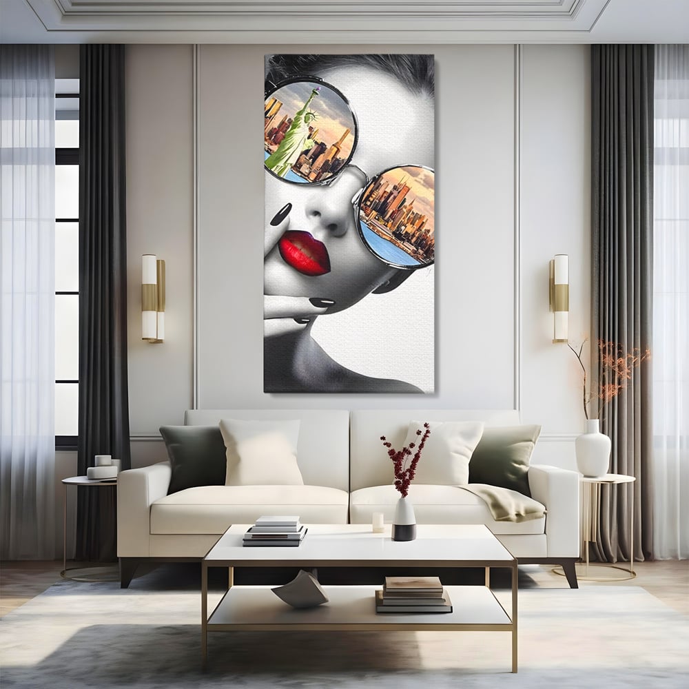 Tablou Canvas Premium LuxCanva® C1045, New York Fashion , Culori, Model, New York, Living Room, Bedroom, Relaxare, Culori Vibrante