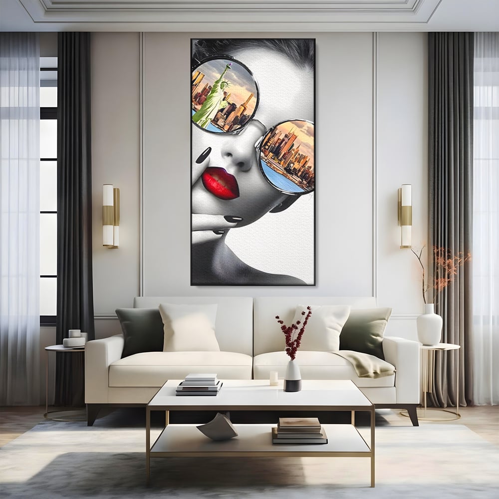 Tablou Canvas Premium LuxCanva® C1045, New York Fashion , Culori, Model, New York, Living Room, Bedroom, Relaxare, Culori Vibrante