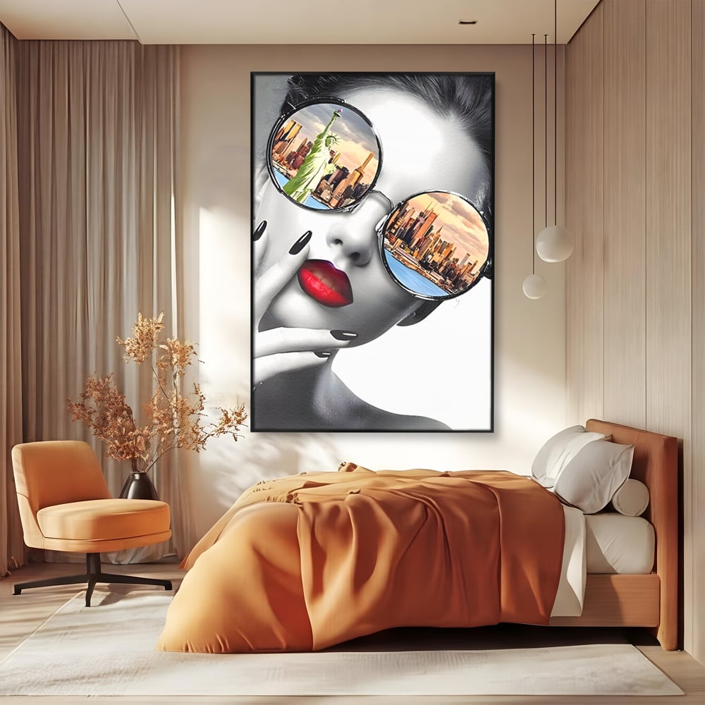 Tablou Canvas Premium LuxCanva® C1045, New York Fashion , Culori, Model, New York, Living Room, Bedroom, Relaxare, Culori Vibrante