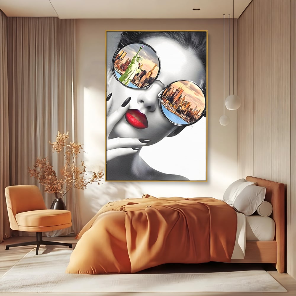 Tablou Canvas Premium LuxCanva® C1045, New York Fashion , Culori, Model, New York, Living Room, Bedroom, Relaxare, Culori Vibrante