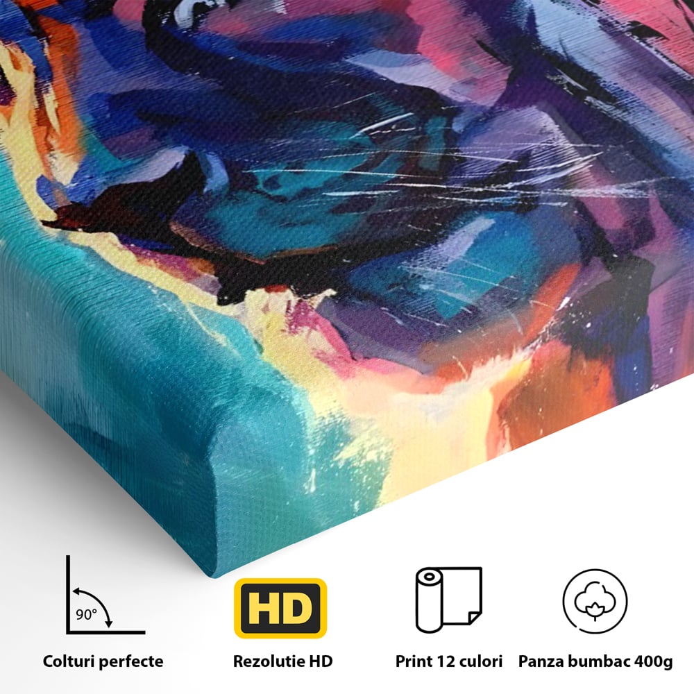 Tablou Canvas Premium LuxCanva® C1046, Lion King Focus , Culori, Lion, Focus, Living Room, Bedroom, Relaxare, Culori Vibrante