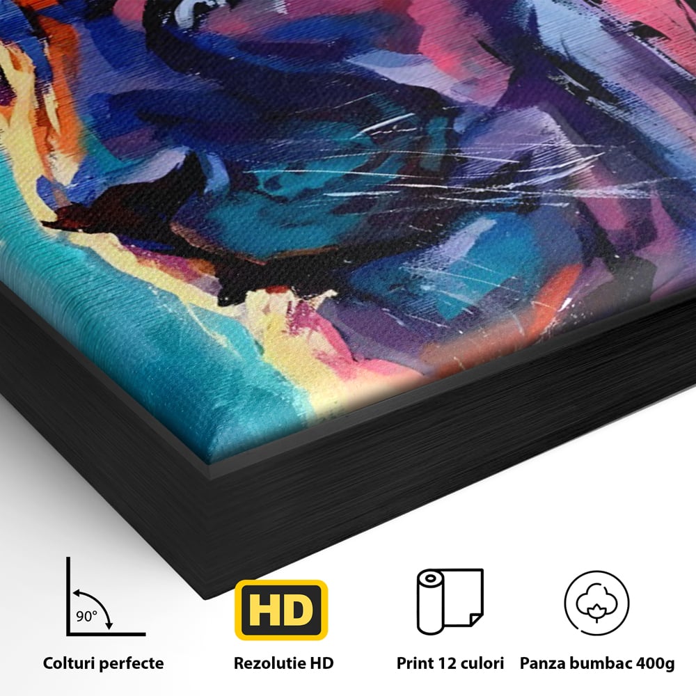 Tablou Canvas Premium LuxCanva® C1046, Lion King Focus , Culori, Lion, Focus, Living Room, Bedroom, Relaxare, Culori Vibrante