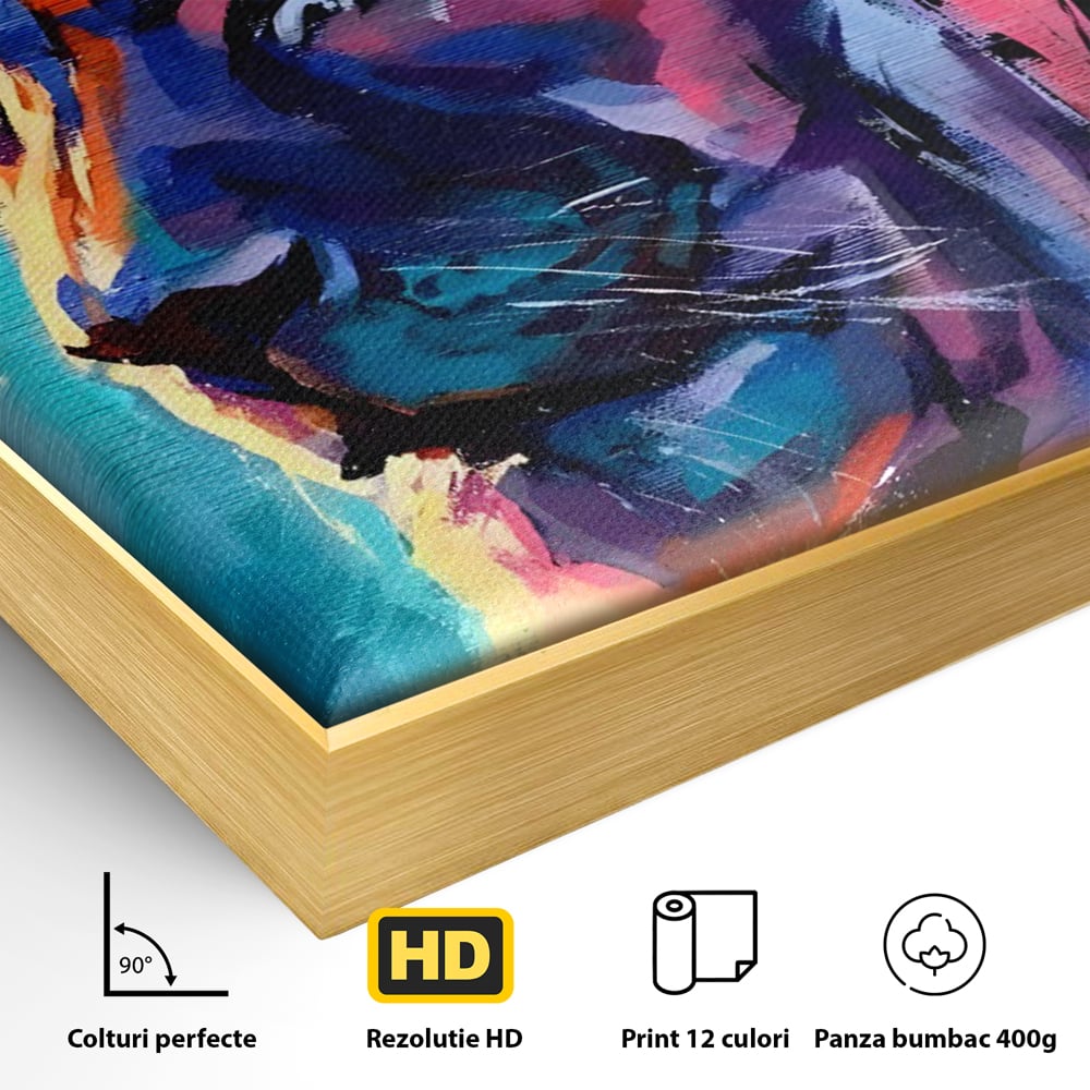Tablou Canvas Premium LuxCanva® C1046, Lion King Focus , Culori, Lion, Focus, Living Room, Bedroom, Relaxare, Culori Vibrante