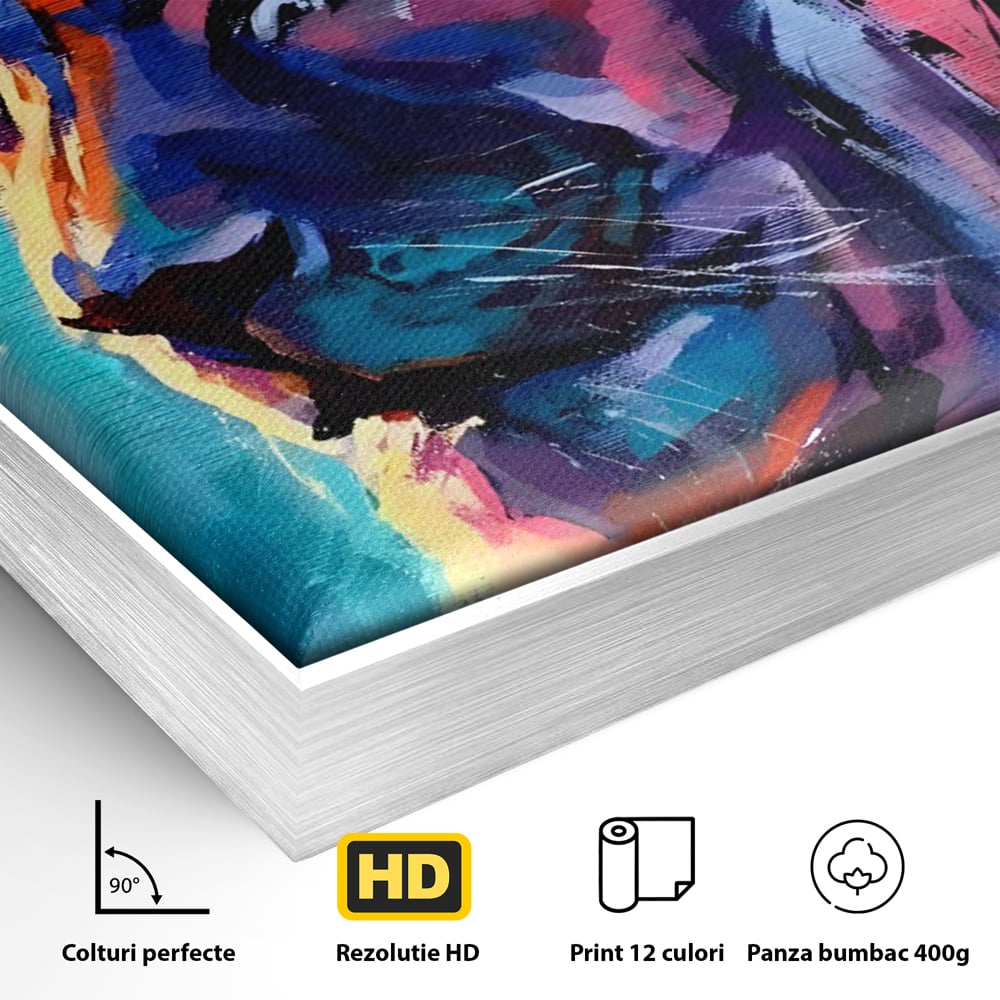 Tablou Canvas Premium LuxCanva® C1046, Lion King Focus , Culori, Lion, Focus, Living Room, Bedroom, Relaxare, Culori Vibrante