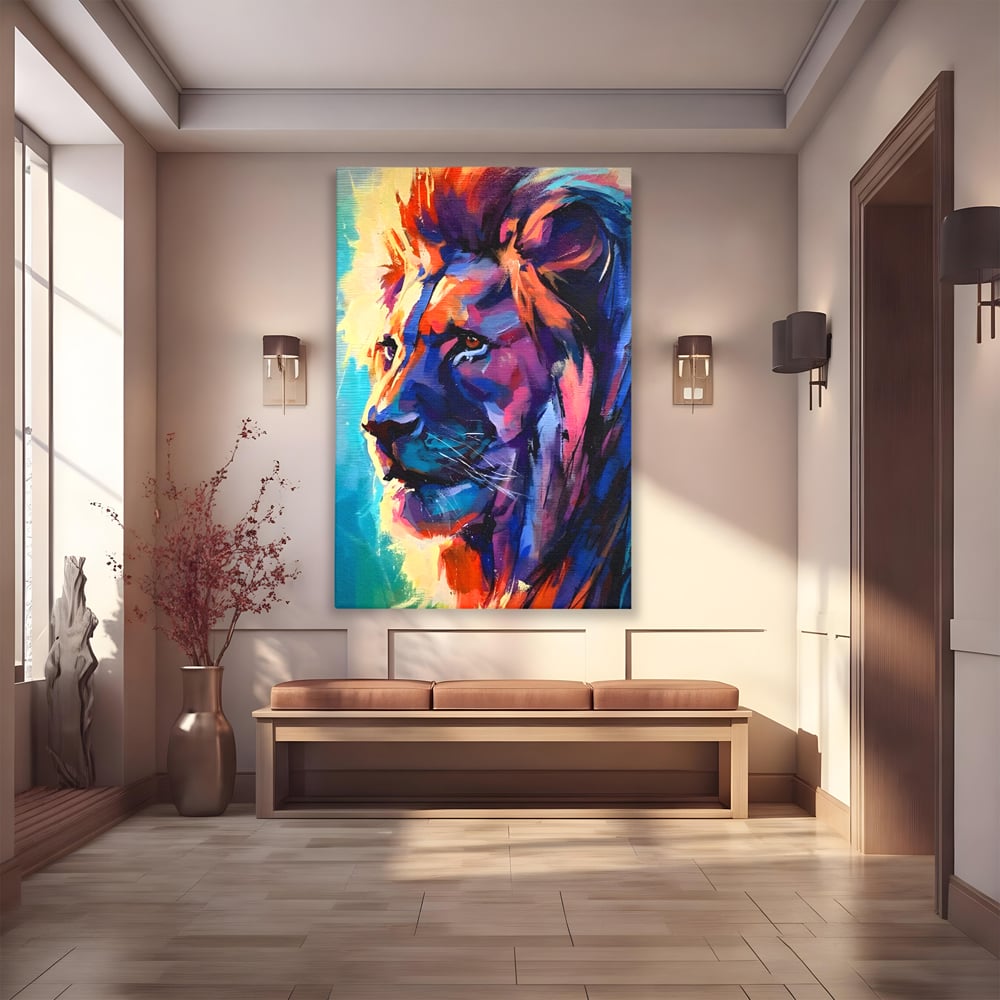 Tablou Canvas Premium LuxCanva® C1046, Lion King Focus , Culori, Lion, Focus, Living Room, Bedroom, Relaxare, Culori Vibrante