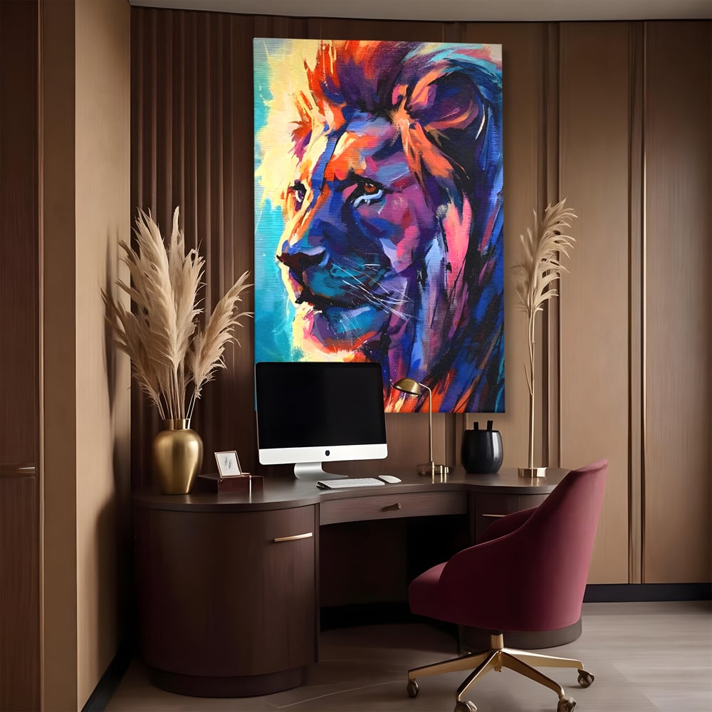 Tablou Canvas Premium LuxCanva® C1046, Lion King Focus , Culori, Lion, Focus, Living Room, Bedroom, Relaxare, Culori Vibrante