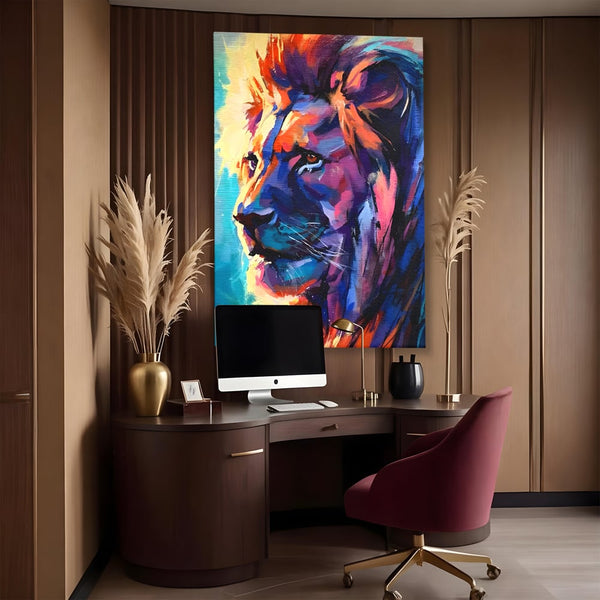 Tablou Canvas Premium LuxCanva® C1046, Lion King Focus , Culori, Lion, Focus, Living Room, Bedroom, Relaxare, Culori Vibrante