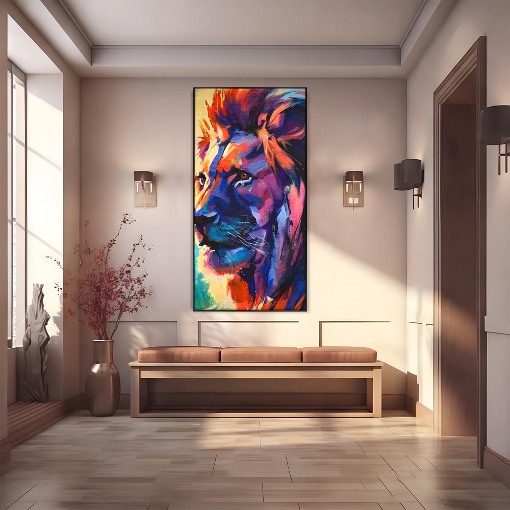 Tablou Canvas Premium LuxCanva® C1046, Lion King Focus , Culori, Lion, Focus, Living Room, Bedroom, Relaxare, Culori Vibrante