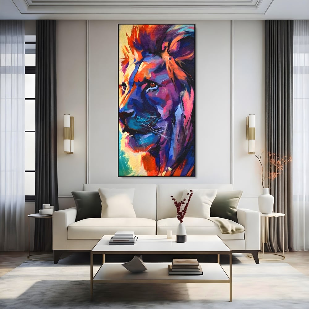 Tablou Canvas Premium LuxCanva® C1046, Lion King Focus , Culori, Lion, Focus, Living Room, Bedroom, Relaxare, Culori Vibrante