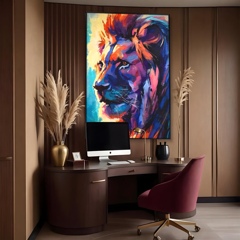 Tablou Canvas Premium LuxCanva® C1046, Lion King Focus , Culori, Lion, Focus, Living Room, Bedroom, Relaxare, Culori Vibrante